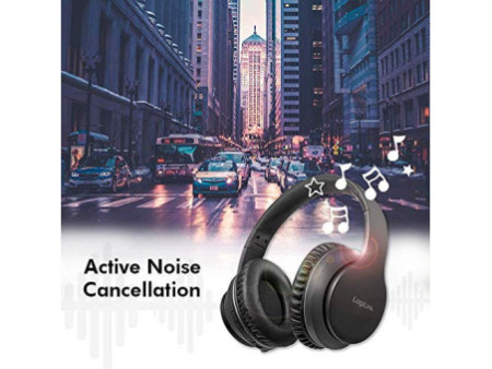 LogiLink Casque Bluetooth V5.0 Active Noise Cancelling, noir