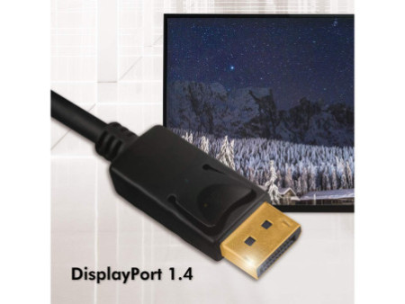 LogiLink Câble de raccordement DisplayPort 1.4, 3,0 m, noir