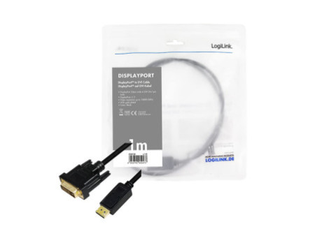 LogiLink Cordon convertisseur DisplayPort - DVI, 1,0 m, noir