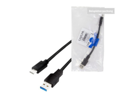 LogiLink Câble USB 3.2, USB-A - USB-C, 1,5 m, noir