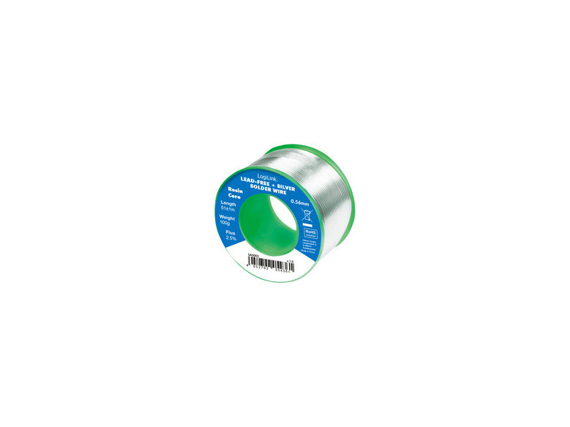 LogiLink Fil à souder, diamètre: 0,56 mm, cuivre 0,7%, 100 g