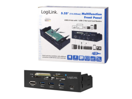 LogiLink Panneau multifonctions 5,25', lecteur de 6 cartes