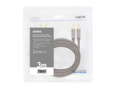 LogiLink Cordon haut-parleur, 2 x 2 fiches bananes, 3,0 m