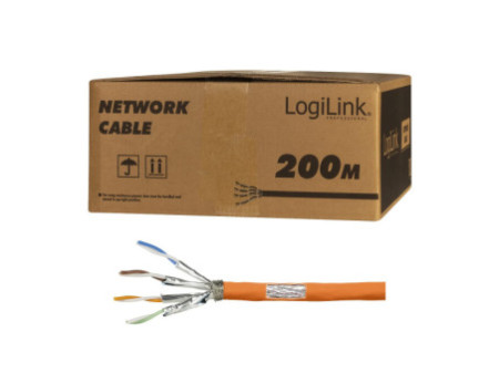 LogiLink Câble d'installation, Cat.7, S/FTP, 500 m, Simplex