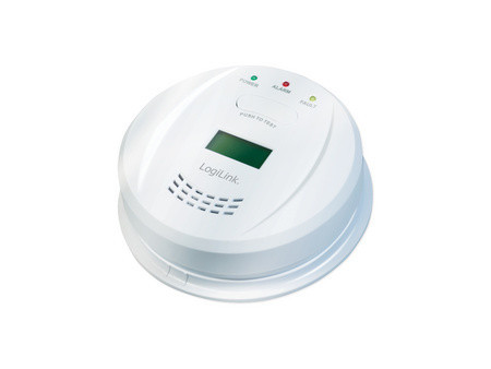 LogiLink Détecteur de monoxyde de carbone, écran LCD, blanc