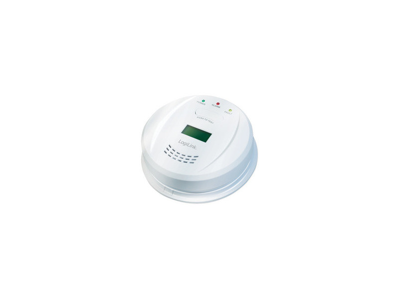 LogiLink Détecteur de monoxyde de carbone, écran LCD, blanc
