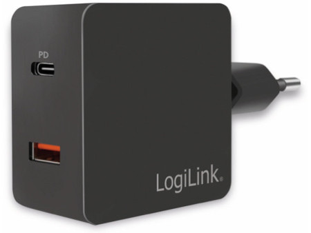 LogiLink Chargeur secteur USB,USB-C PD&1x USB-A Quick Charge
