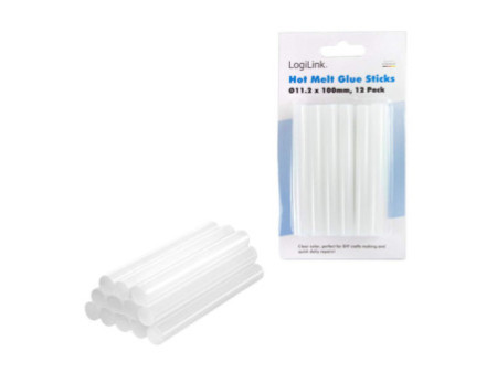 LogiLink Bâton de colle, diamètre de 11,2 mm, transparent