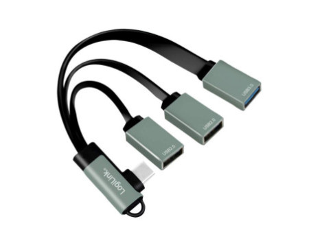 LogiLink Hub USB-C avec fiche coudée, 4 ports