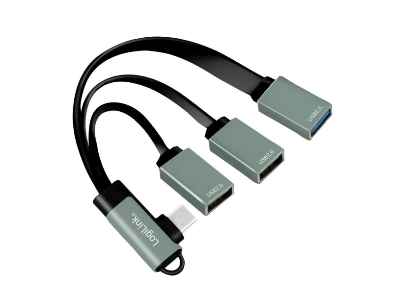 LogiLink Hub USB-C avec fiche coudée, 4 ports