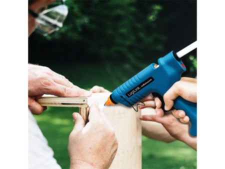 LogiLink Pistolet à colle, 80 watts, sans câble, bleu