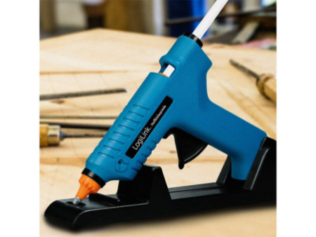 LogiLink Pistolet à colle, 80 watts, sans câble, bleu