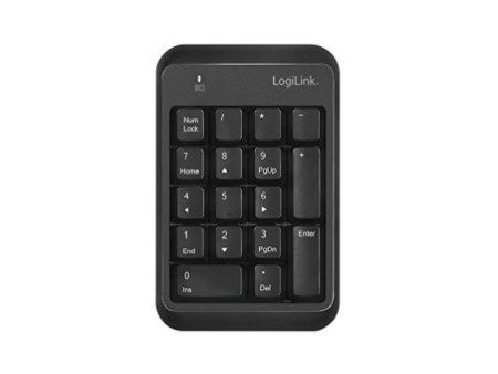 LogiLink Pavé numérique BT V5.1, plastique, noir