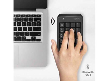 LogiLink Pavé numérique BT V5.1, plastique, noir