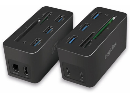 LogiLink Mini station d'accueil USB 3.2 (Gen 1), 10 ports