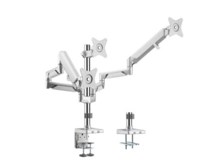 LogiLink Bras support pour trois écrans, aluminium, argent