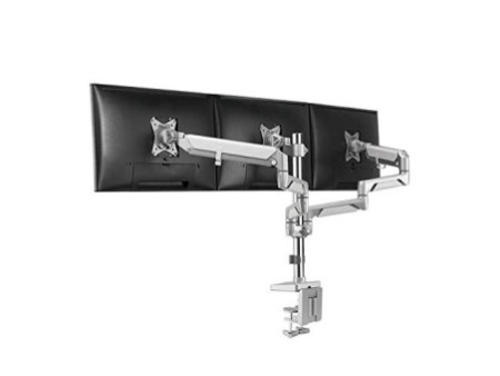 LogiLink Bras support pour trois écrans, aluminium, argent