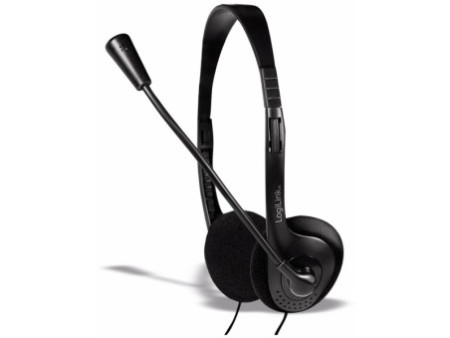 LogiLink Casque stéréo, avec micro, noir