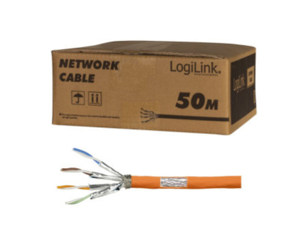 LogiLink Câble d'installation, Cat.7, S/FTP, 50 m, Simplex