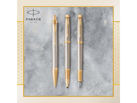 PARKER Stylo à bille rétractable IM PREMIUM Argent Chaud G.T