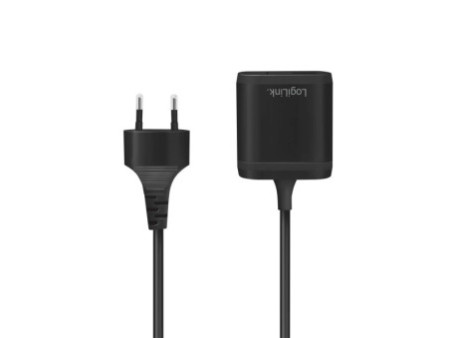 LogiLink Chargeur secteur USB avec câble fixe, 1x USB, noir