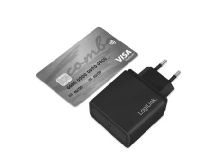 LogiLink Chargeur secteur USB, 1x USB-C PD, 18 watt, noir