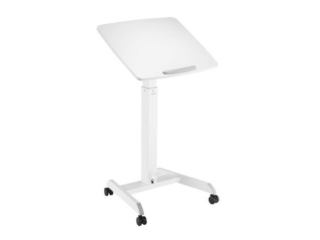 LogiLink Poste de travail assis/debout, sur roulettes, blanc
