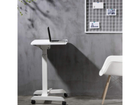 LogiLink Poste de travail assis/debout, sur roulettes, blanc