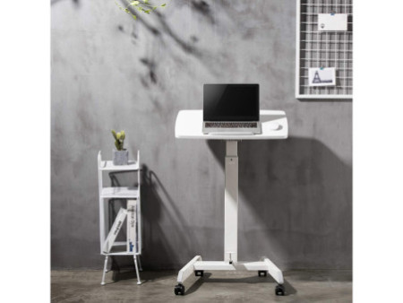 LogiLink Poste de travail assis/debout, sur roulettes, blanc