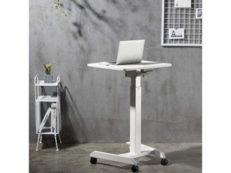 LogiLink Poste de travail assis/debout, sur roulettes, blanc