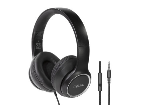 LogiLink Casque stéréo High Quality, avec micro, noir