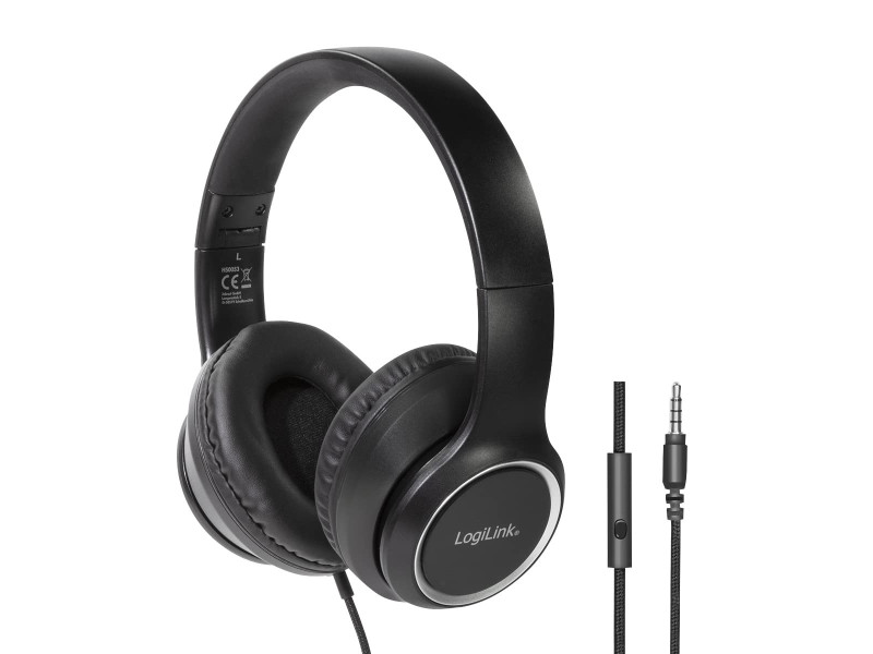 LogiLink Casque stéréo High Quality, avec micro, noir