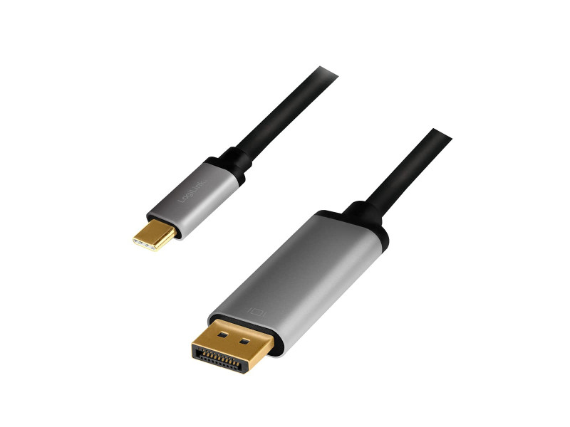 LogiLink Câble USB, fiche mâle USB-C-mâle DP, 1,8 m