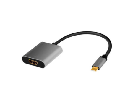LogiLink Câble adaptateur USB-C - HDMI, 0,15 m, noir/gris