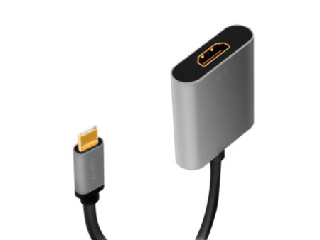 LogiLink Câble adaptateur USB-C - HDMI, 0,15 m, noir/gris