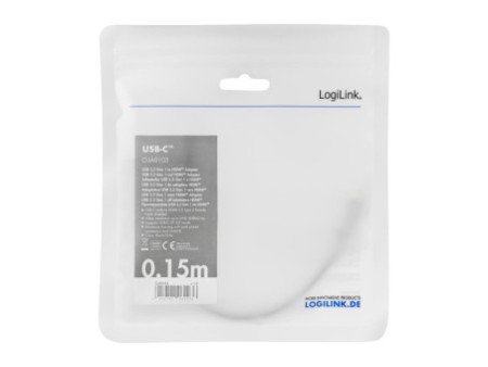 LogiLink Câble adaptateur USB-C - HDMI, 0,15 m, noir/gris