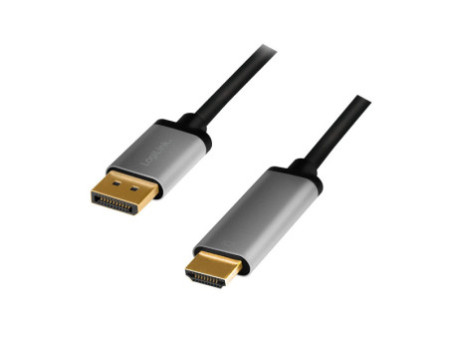 LogiLink Câble DispolayPort - HDMI, 2,0 m, noir/gris