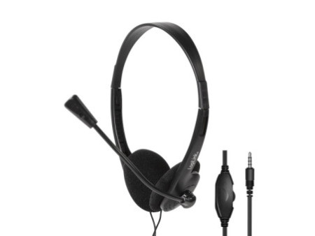 LogiLink Casque stéréo, avec microphone, noir