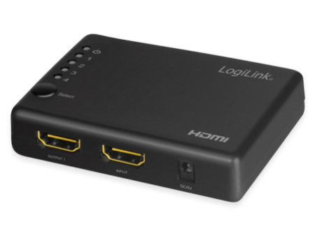 LogiLink Distributeur HDMI 4K/30 Hz, fin, 4 ports, noir