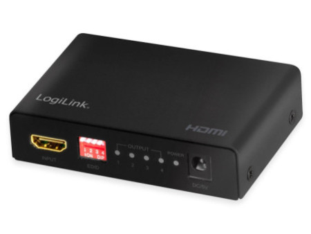 LogiLink Distributeur HDMI 4K/60 Hz Downscaler, EDID,4 ports