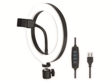 LogiLink Ring light pour smartphone, diamètre: 200 mm