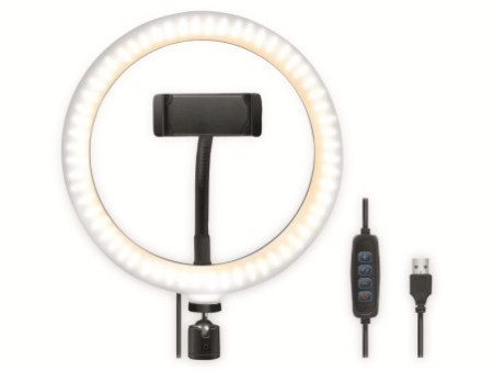 LogiLink Ring light pour smartphone, diamètre: 200 mm