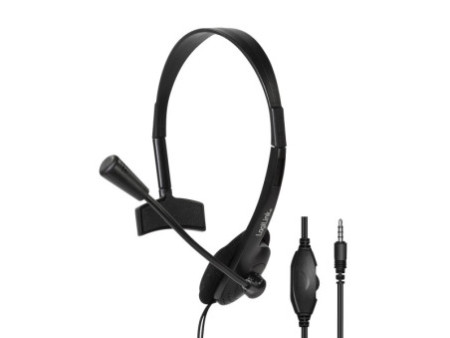 LogiLink Casque mono, avec microphone, prise jack 3,5 mm