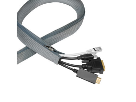 LogiLink Gaine pour câble avec fermeture zip, 1,0 m, gris