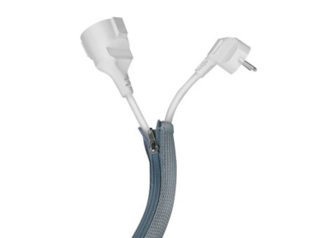 LogiLink Gaine pour câble avec fermeture zip, 2,0 m, gris