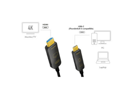 LogiLink Câble de fibre optique hybride USB-C AOC, 10 m