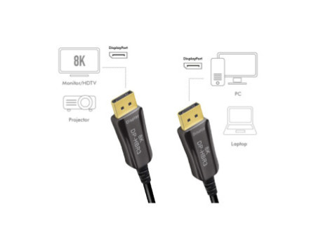 LogiLink Câble de fibre optique hybride Display Port AOC,20m