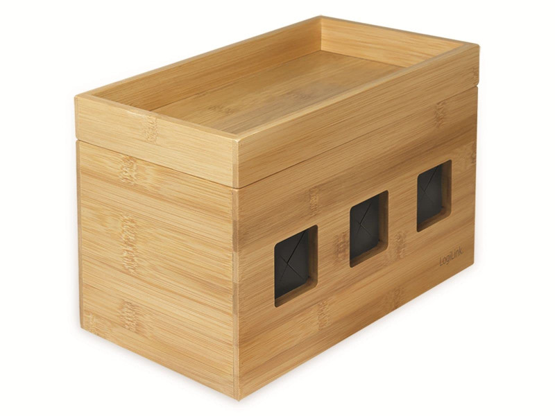 LogiLink Boîte à câbles, en bambou