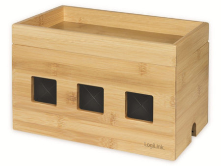 LogiLink Boîte à câbles, en bambou