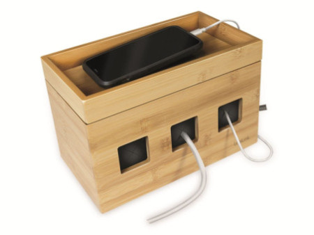 LogiLink Boîte à câbles, en bambou